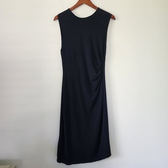 Theory Jorainna Sheath Dress in Sea Blue Sleeveless Knew Length Dress Size 12 - Picture 2 of 11